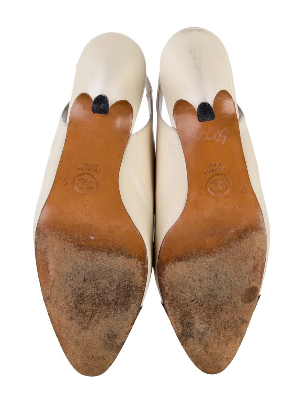 Chanel Vintage Leather Slingback Pumps - Picture 5 of 5